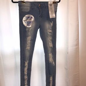 High rise skinny jeans